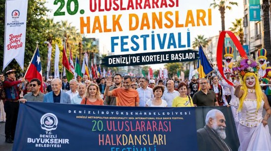 20. Uluslararası Halk Dansları Festivali Denizli’de kortejle başladı