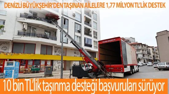 Denizli Büyükşehir’den taşınan ailelere 1,77 milyon TL’lik destek