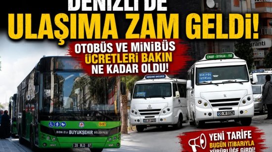 Denizli’de ulaşıma zam geldi