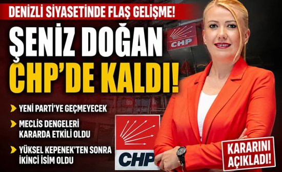 Denizli Siyasetinde Flaş Gelişme!  Şeniz Doğan CHP'de kaldı