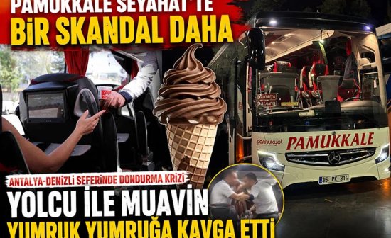 Pamukkale Seyahat Antalya-Denizli Seferini yapan otobüste dondurma krizi