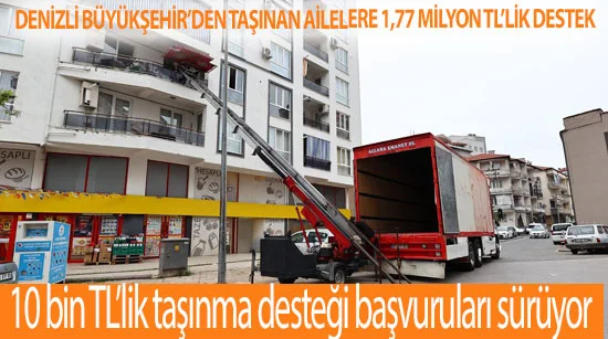 Denizli Büyükşehir’den taşınan ailelere 1,77 milyon TL’lik destek
