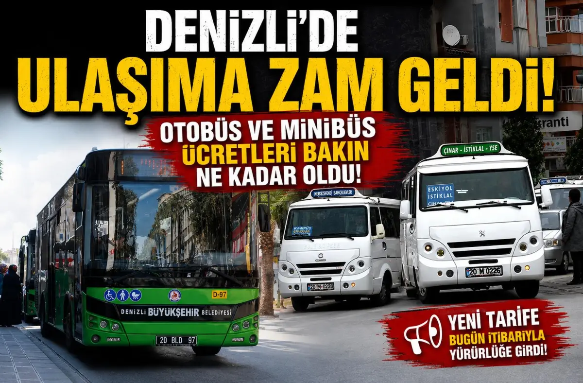 Denizli’de ulaşıma zam geldi
