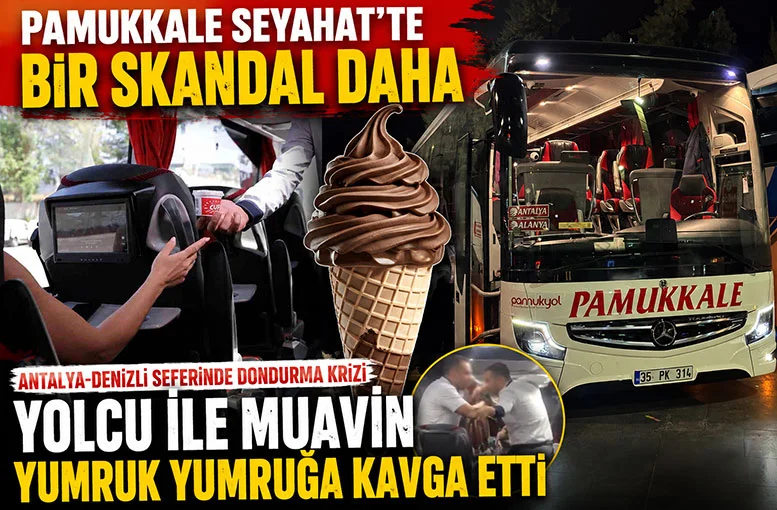 Pamukkale Seyahat Antalya-Denizli Seferini yapan otobüste dondurma krizi